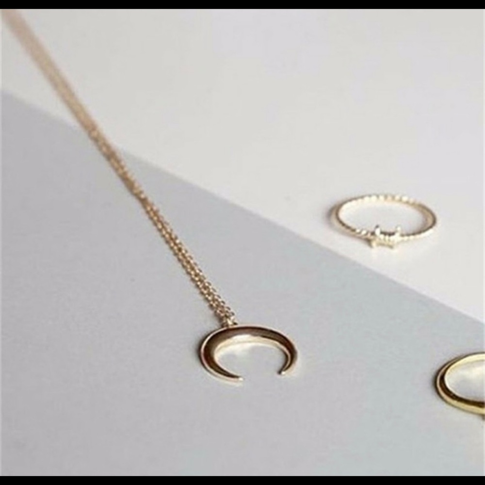 Gold crescent moon necklace